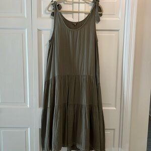 Olive tiered maxi dress